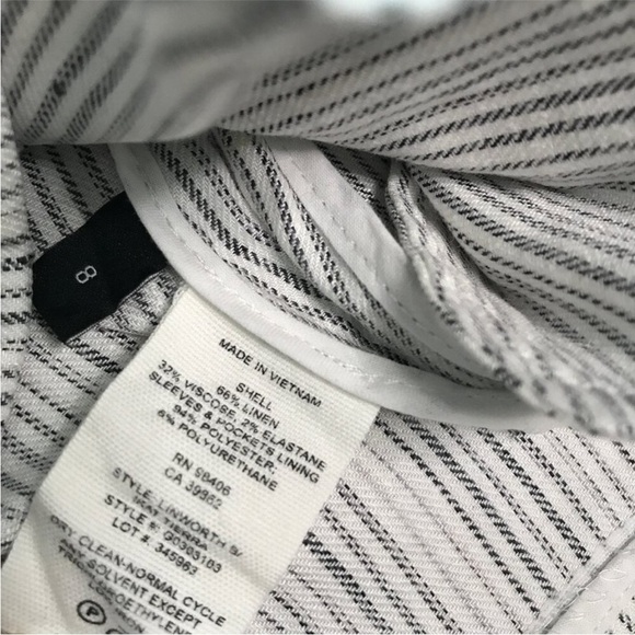 THEORY WOMENS BLAZER JACKET GRAY STRIPED TWO BUTTON 8 - Picture 7 of 12